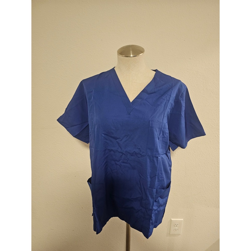 NiaaHinn Womens Scrub Set Royal Blue V-Neck Top Jogger Pants Size‎ Medium